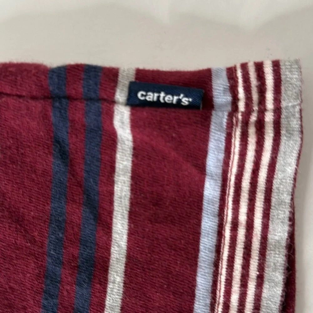 Carters 100% Cotton Striped 3T Boys Kids Long Sleeve Shirt Patch Pocket